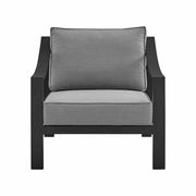 Koda Aluminum Outdoor Chair in Black and Dark Gray - Furniture City (CA)l
