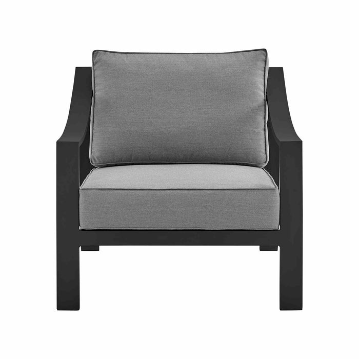 Koda Aluminum Outdoor Chair in Black and Dark Gray