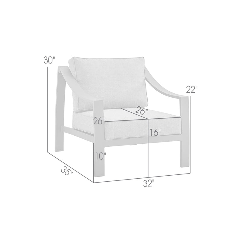 Koda Aluminum Outdoor Chair in Black and Dark Gray - Furniture City (CA)l