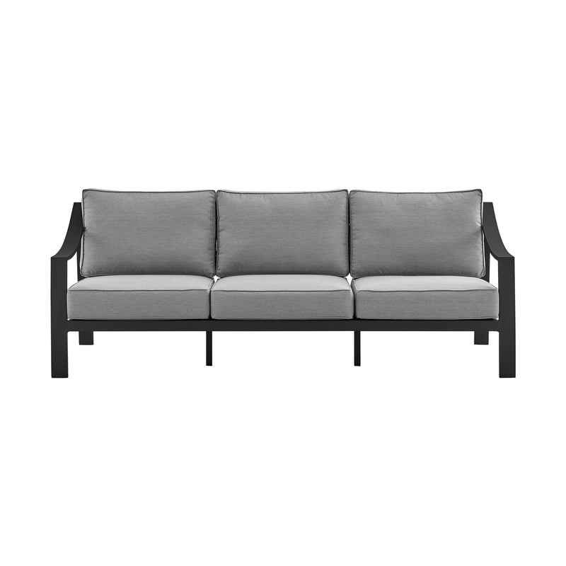 Koda Aluminum Outdoor Sofa in Black and Dark Gray - Furniture City (CA)l