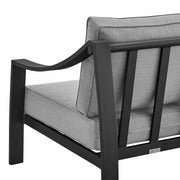 Koda Aluminum Outdoor Sofa in Black and Dark Gray - Furniture City (CA)l