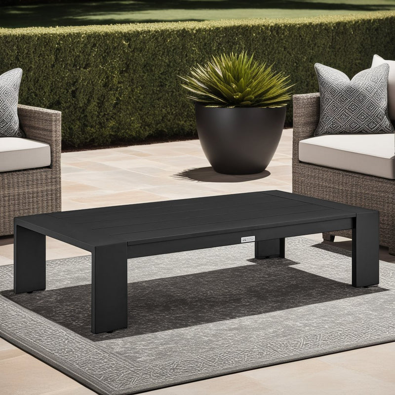 Koda Aluminum Outdoor Coffee Table in Black - Furniture City (CA)l