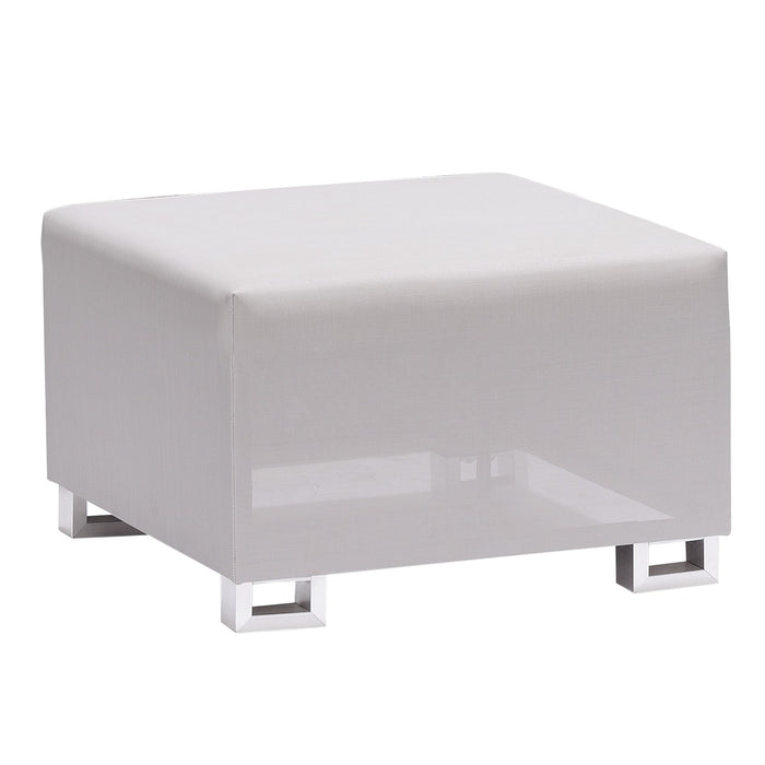 Lagoon 4 piece Outdoor Textilene Sectional Set in Taupe with Sky Blue Accent Pillows