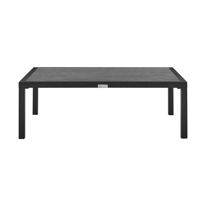 Mareike 4 Piece Outdoor Patio Furniture Set in Black Aluminum and Rope with Gray Cushions - Furniture City (CA)l