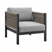 Mareike Aluminum and Rope Outdoor Chair in Black and Dark Gray - Furniture City (CA)l