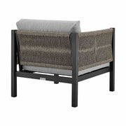Mareike Aluminum and Rope Outdoor Chair in Black and Dark Gray - Furniture City (CA)l