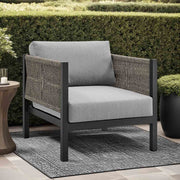 Mareike Aluminum and Rope Outdoor Chair in Black and Dark Gray - Furniture City (CA)l