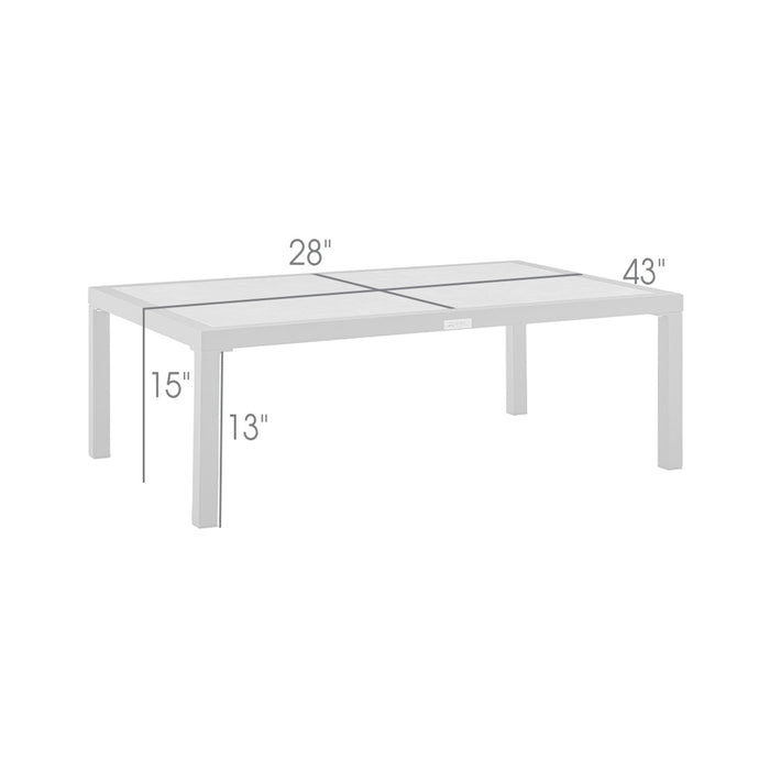 Mareike Aluminum Outdoor Coffee Table in Black with Ceramic Tabletop