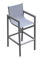 Marina Outdoor Patio Set Gray Finish and Gray Wood Top (Table with 4 barstools) - Furniture City (CA)l