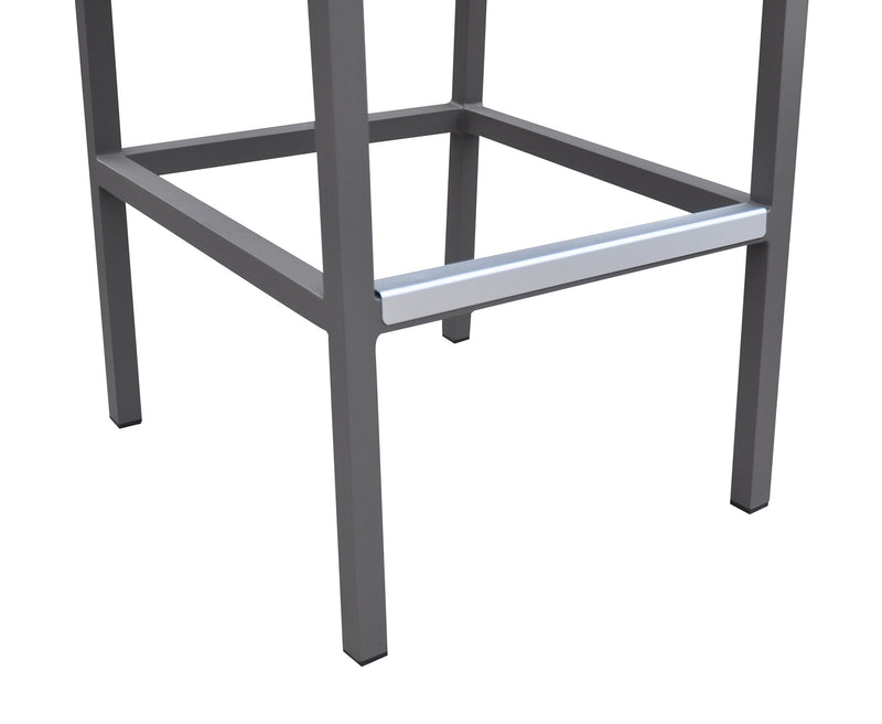 Marina Outdoor Patio Set Gray Finish and Gray Wood Top (Table with 4 barstools) - Furniture City (CA)l