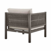 Mareike Aluminum and Rope Outdoor Chair in Brown - Furniture City (CA)l