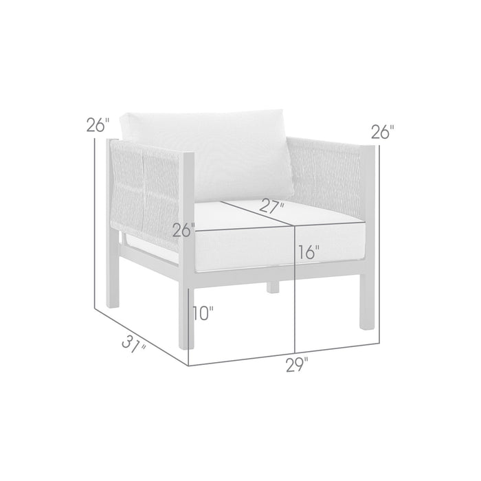 Mareike Aluminum and Rope Outdoor Chair in Brown