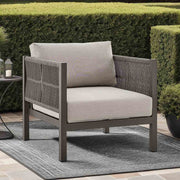 Mareike Aluminum and Rope Outdoor Chair in Brown - Furniture City (CA)l