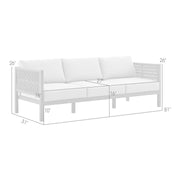 Mareike Aluminum and Rope Outdoor Sofa in Brown - Furniture City (CA)l