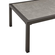 Mareike Aluminum Outdoor Coffee Table in Brown with Ceramic Tabletop - Furniture City (CA)l