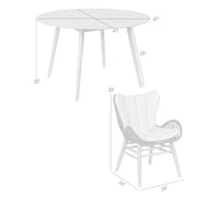 Kylie and Mateo 5 Piece Outdoor Patio Dining Set in Dark Eucalyptus Wood with Truffle Rope and Gray Cushions - Furniture City (CA)l