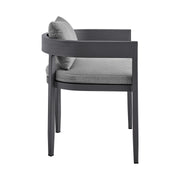 Menorca Outdoor Patio 5-Piece Dining Table Set in Aluminum with Gray Cushions - Furniture City (CA)l