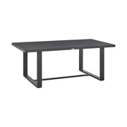 Menorca Outdoor Patio 5-Piece Dining Table Set in Aluminum with Gray Cushions - Furniture City (CA)l