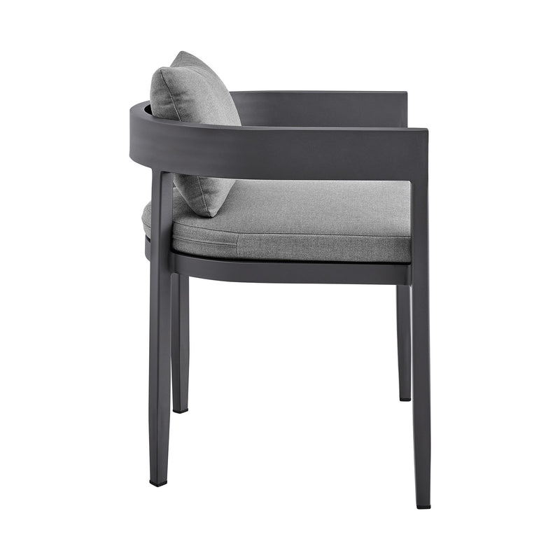 Menorca Outdoor Patio 7-Piece Dining Table Set in Aluminum with Gray Cushions - Furniture City (CA)l