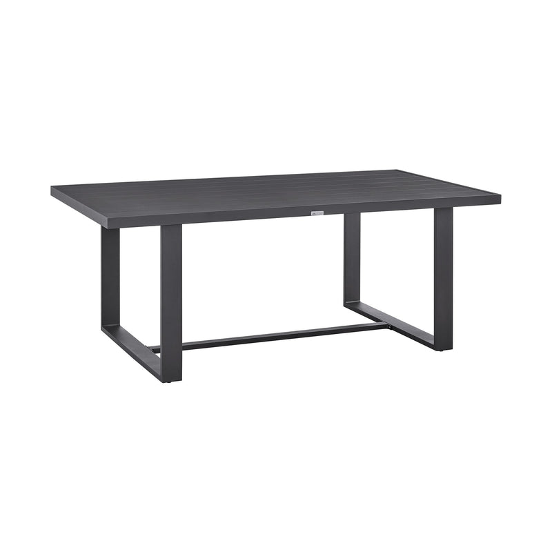 Menorca Outdoor Patio 7-Piece Dining Table Set in Aluminum with Gray Cushions - Furniture City (CA)l