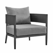 Menorca 4 Piece Outdoor Dark Gray Aluminum & Fabric Outdoor Conversation Set - Furniture City (CA)l