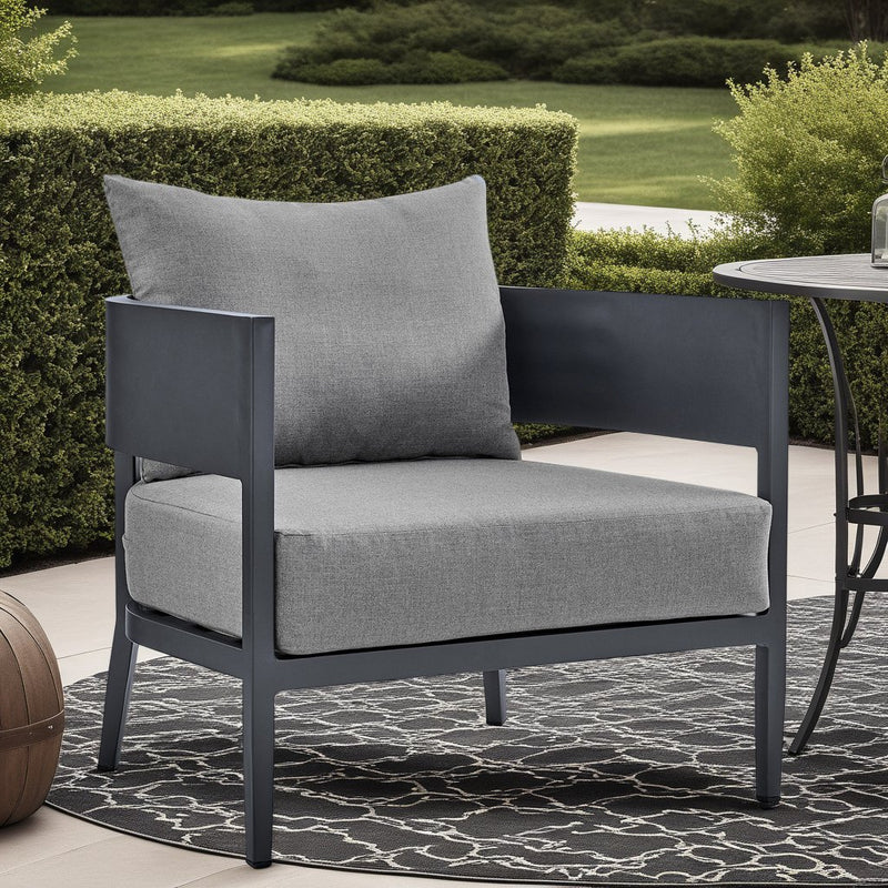 Menorca Aluminum Outdoor Chair in Dark Gray - Furniture City (CA)l