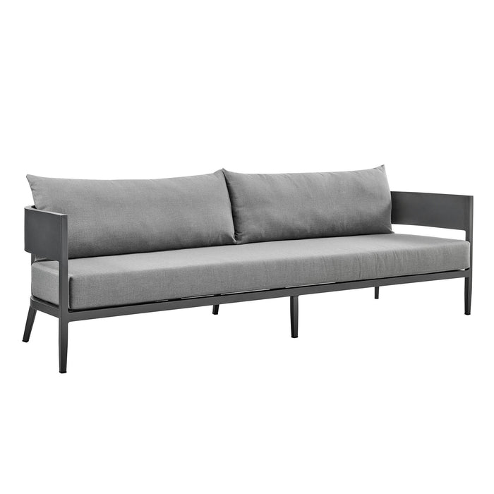 Menorca Aluminum Outdoor Sofa in Dark Gray