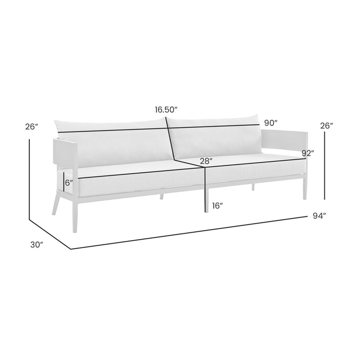 Menorca Aluminum Outdoor Sofa in Dark Gray