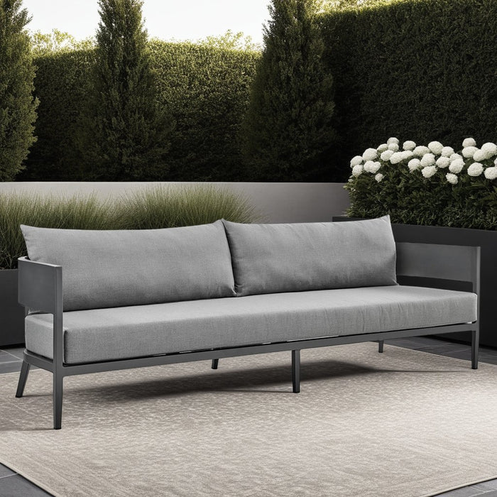 Menorca Aluminum Outdoor Sofa in Dark Gray