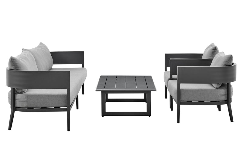 Menorca Aluminum Outdoor Coffee Table in Dark Gray - Furniture City (CA)l