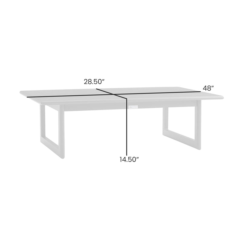 Menorca Aluminum Outdoor Coffee Table in Dark Gray - Furniture City (CA)l