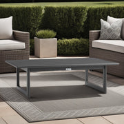 Menorca Aluminum Outdoor Coffee Table in Dark Gray - Furniture City (CA)l