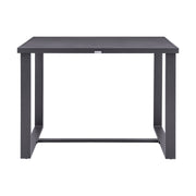 Menorca Outdoor Patio 5-Piece Bar Table Set in Aluminum with Gray Cushions - Furniture City (CA)l
