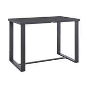 Menorca Outdoor Patio 5-Piece Bar Table Set in Aluminum with Gray Cushions - Furniture City (CA)l