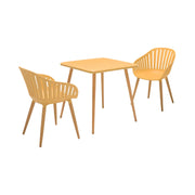 Nassau Outdoor 3 Piece Honey Eucalyptus Dining Set - Furniture City (CA)l