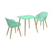Nassau Outdoor 3 Piece Mint Eucalyptus Dining Set - Furniture City (CA)l