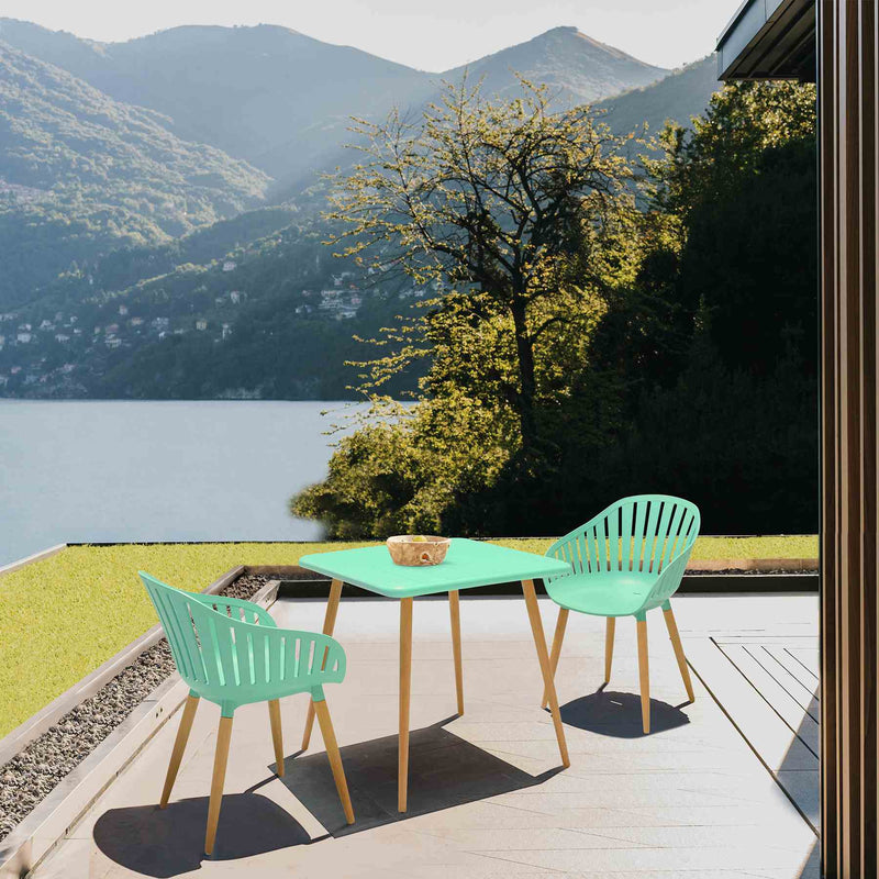 Nassau Outdoor 3 Piece Mint Eucalyptus Dining Set - Furniture City (CA)l