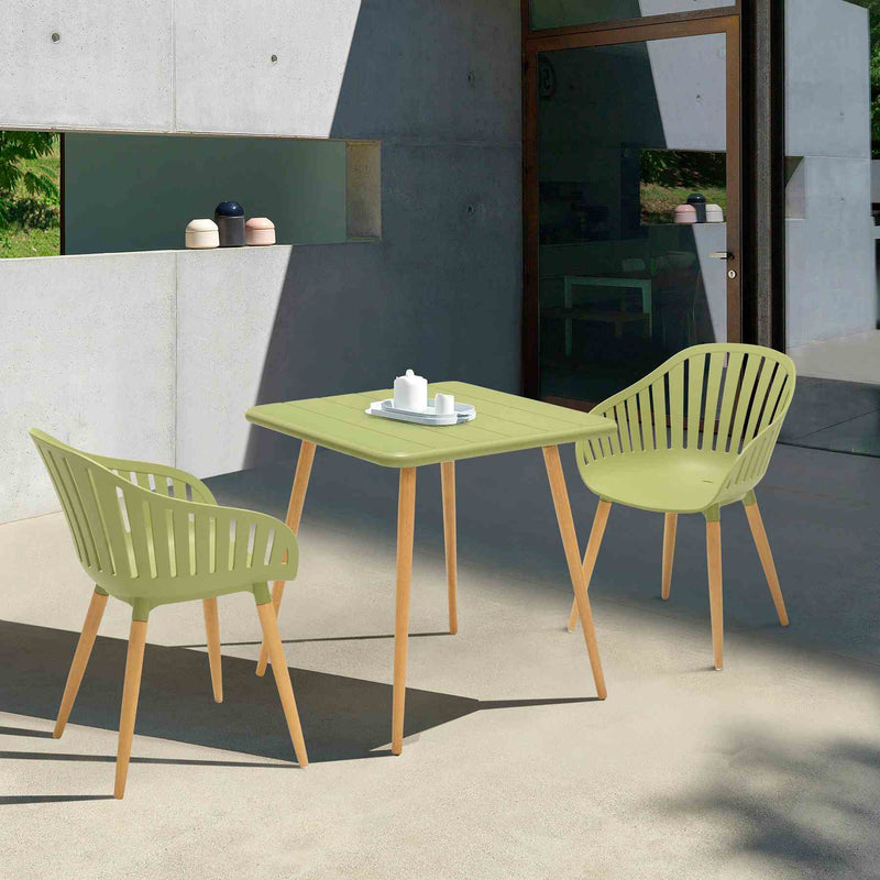 Nassau Outdoor 3 Piece Sage Eucalyptus Dining Set - Furniture City (CA)l
