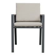 Nofi Outdoor Patio Dining Set in Charcoal Finish with Taupe Cushions (Table with 6 chairs) - Furniture City (CA)l