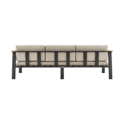Nofi 4 piece Outdoor Patio Set in Charcoal Finish with Taupe Cushions and Teak Wood - Furniture City (CA)l
