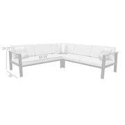 Nofi Aluminum and Teak Wood Outdoor Sectional Sofa in Charcoal and Taupe - Furniture City (CA)l