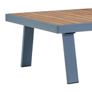 Nofi Outdoor Patio Sectional Set in Gray Finish with Gray Cushions and Teak Wood - Furniture City (CA)l