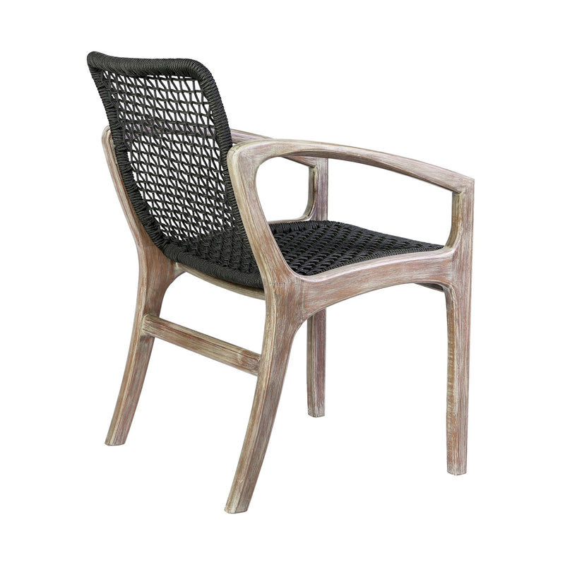 Oasis and Beckham 5 Piece Dining Set in Light Eucalyptus Wood with Charcoal Rope - Furniture City (CA)l