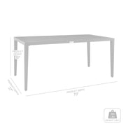 Palma Outdoor Patio 5-Piece Dining Table Set in Aluminum and Wicker with Gray Cushions - Furniture City (CA)l