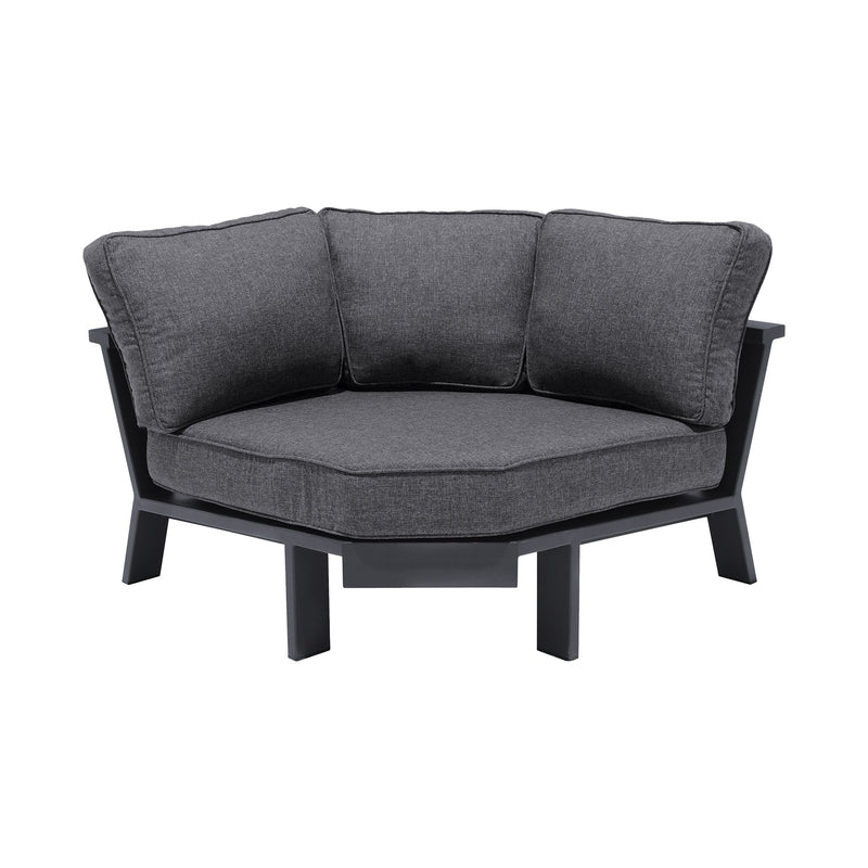 Palau Aluminum and Teak Wood Outdoor Sectional Sofa in Gray - Furniture City (CA)l