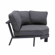 Palau Aluminum and Teak Wood Outdoor Sectional Sofa in Gray - Furniture City (CA)l