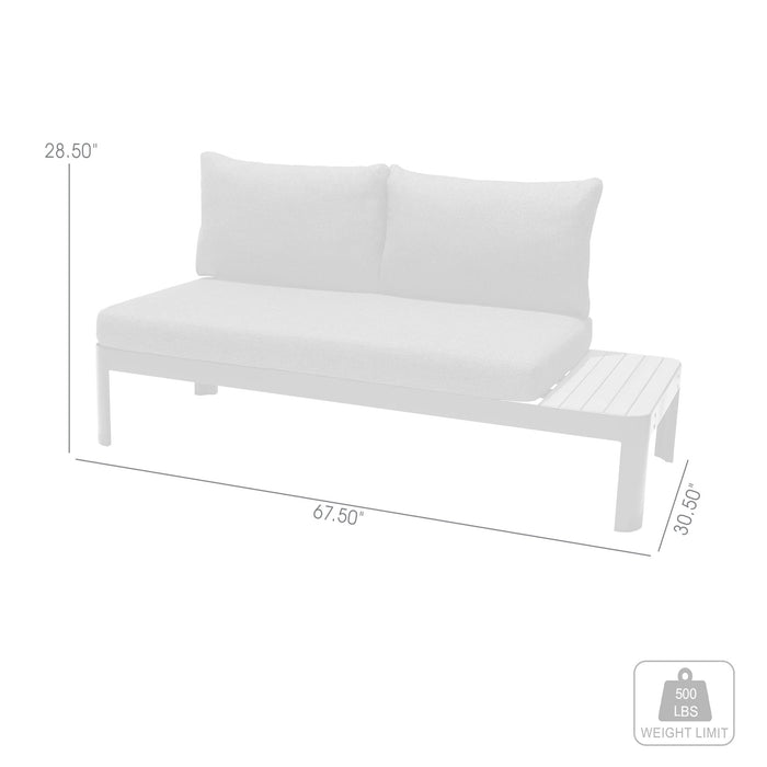 Portals Outdoor 2 piece Sofa Set in Black Finish with Natural Teak Wood Accent