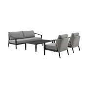 Palma Wicker and Aluminum Outdoor Chair in Black and Dark Gray - Furniture City (CA)l