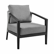 Palma Wicker and Aluminum Outdoor Chair in Black and Dark Gray - Furniture City (CA)l