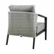 Palma Wicker and Aluminum Outdoor Chair in Black and Dark Gray - Furniture City (CA)l